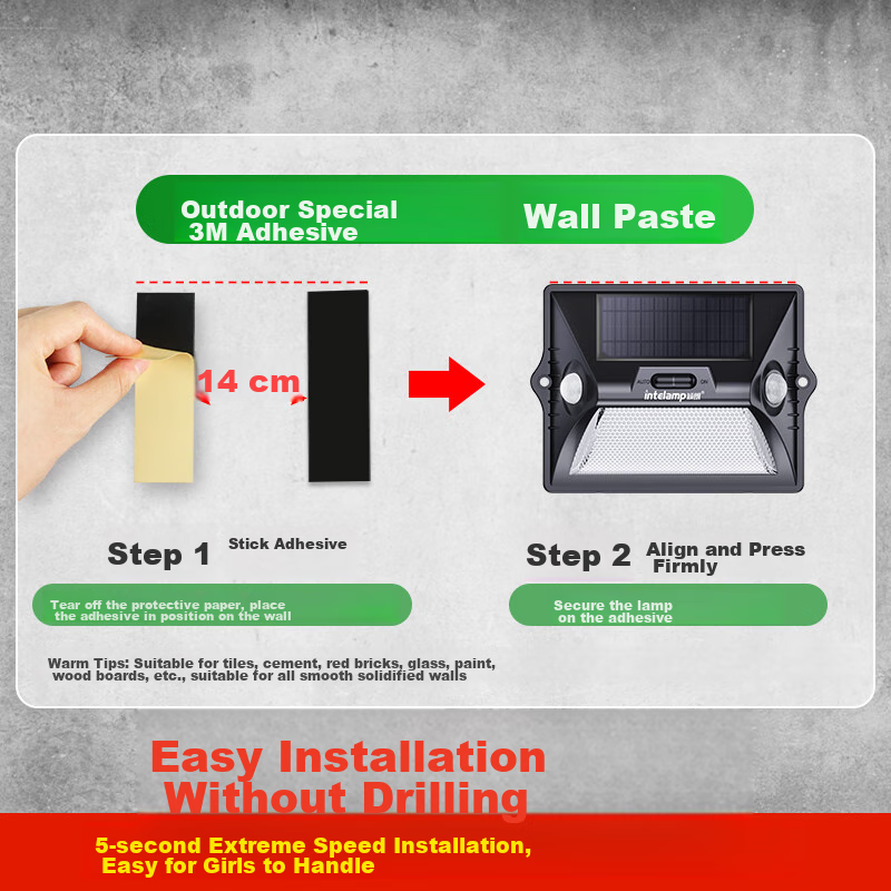 Yinglang Solar-Powered Motion Sensor Light, Outdoor Garden Light, Wall Lamp, Hom...