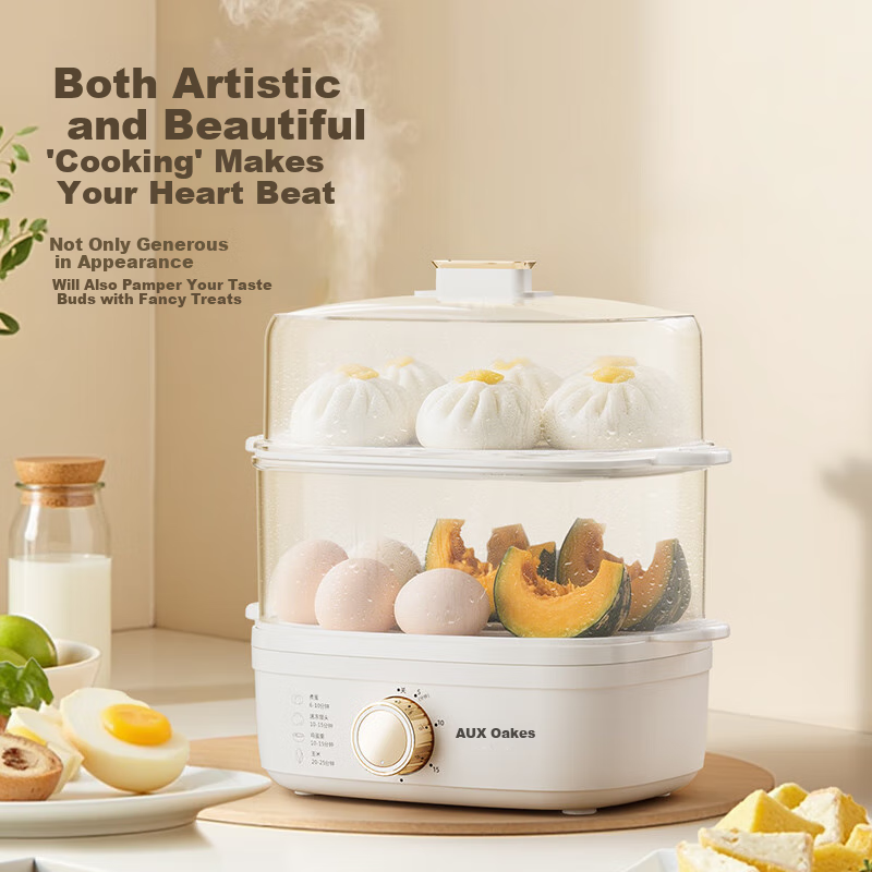 AUX Electric Egg Cooker Steamer Mini Electric Steamer Pot Multi-function Timer A...