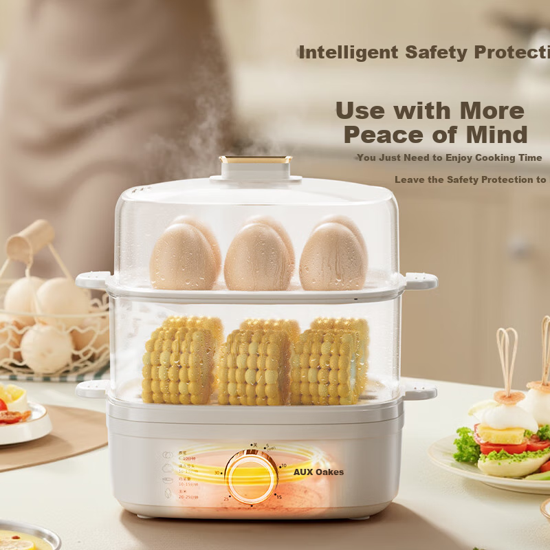 AUX Electric Egg Cooker Steamer Mini Electric Steamer Pot Multi-function Timer A...