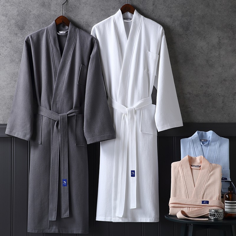 Zhu Yibai Bathrobe, Pure Cotton Absorbent Bathrobe, Simple Home Bathrobe, Sweat...