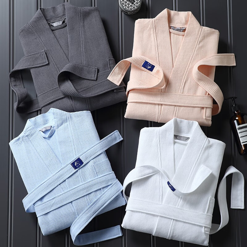 Zhu Yibai Bathrobe, Pure Cotton Absorbent Bathrobe, Simple Home Bathrobe, Sweat...