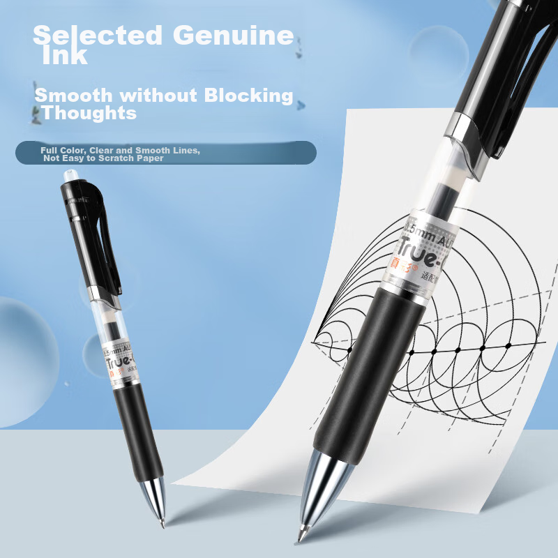 TRUECOLOR 0.5mm Blue Quick-drying Retractable Neutral Pen Bullet Head Business O...
