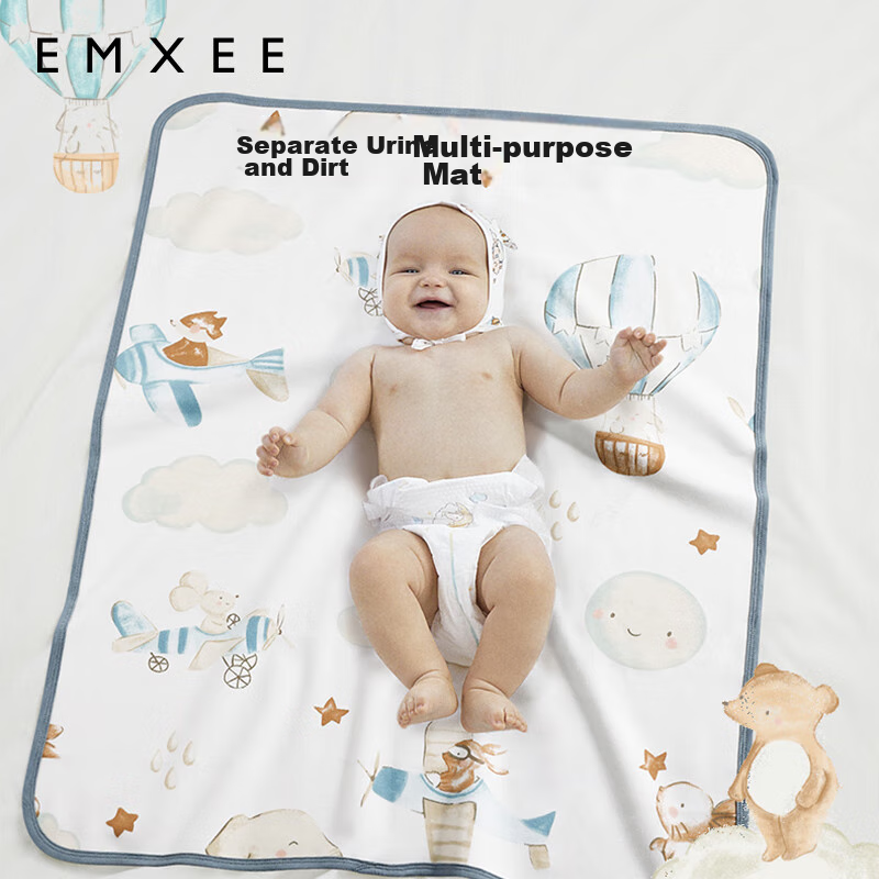 EMXEE Baby Waterproof Washable Diaper Pad, Large Size Leak-Proof Bed Mat for Inf...