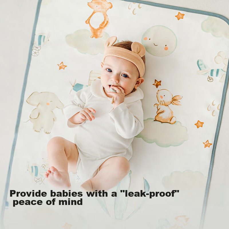 EMXEE Baby Waterproof Washable Diaper Pad, Large Size Leak-Proof Bed Mat for Inf...
