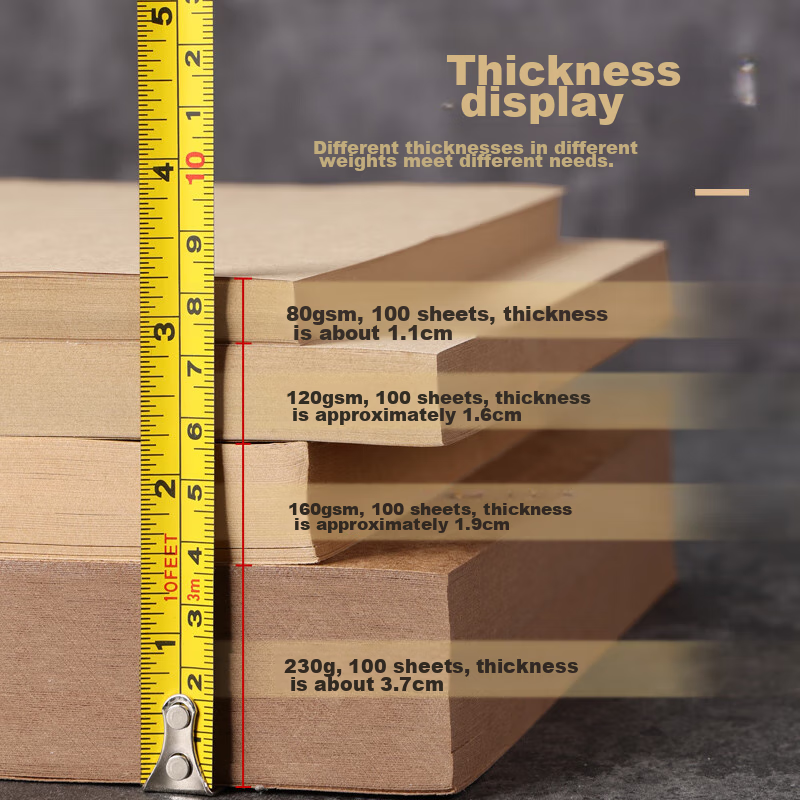 Elifo 100 Sheets A4 Kraft Paper 80g Kraft Printing Paper Kraft Voucher Cover Pap...