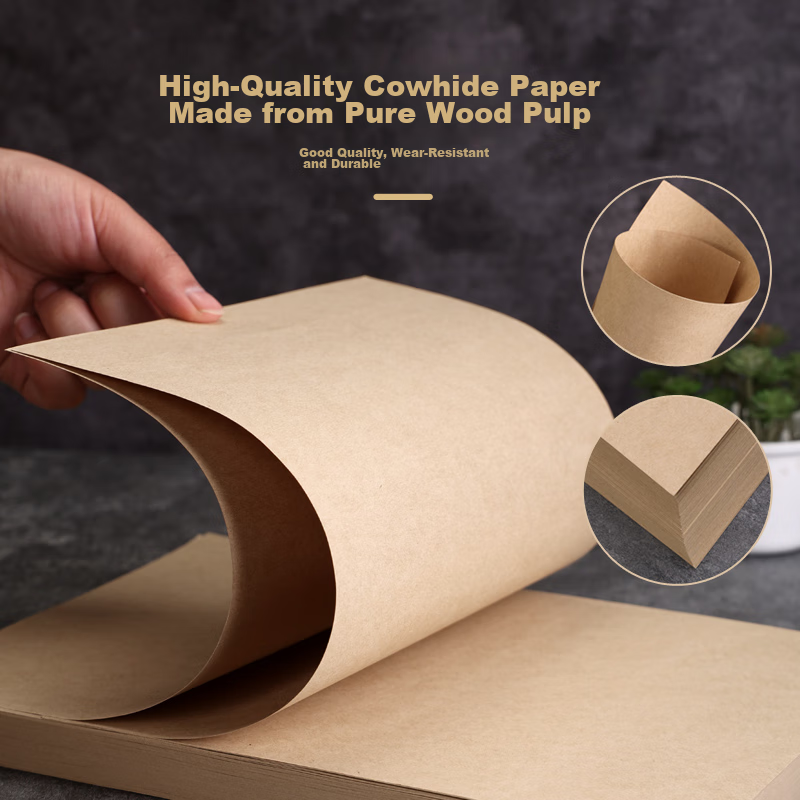 Elifo 100 Sheets A4 Kraft Paper 80g Kraft Printing Paper Kraft Voucher Cover Pap...
