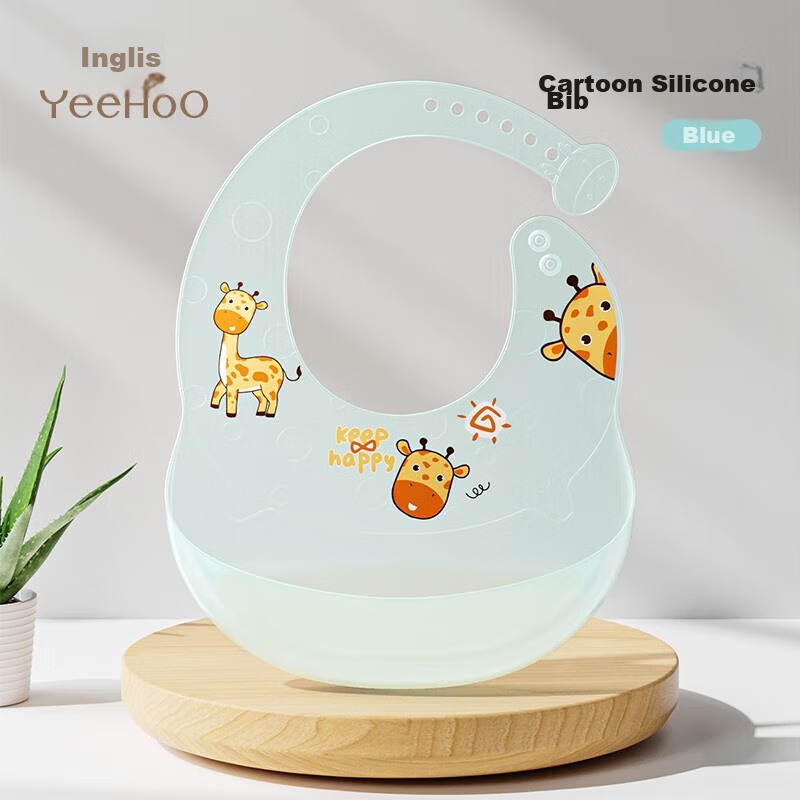 YEEHOO Baby Eating Bib, Infant Silicone Bib, Ultra-Soft Children's Feeding Bib,...