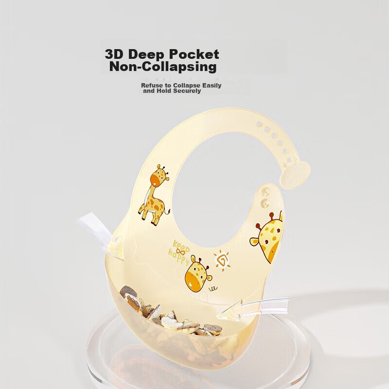 YEEHOO Baby Eating Bib, Infant Silicone Bib, Ultra-Soft Children's Feeding Bib,...