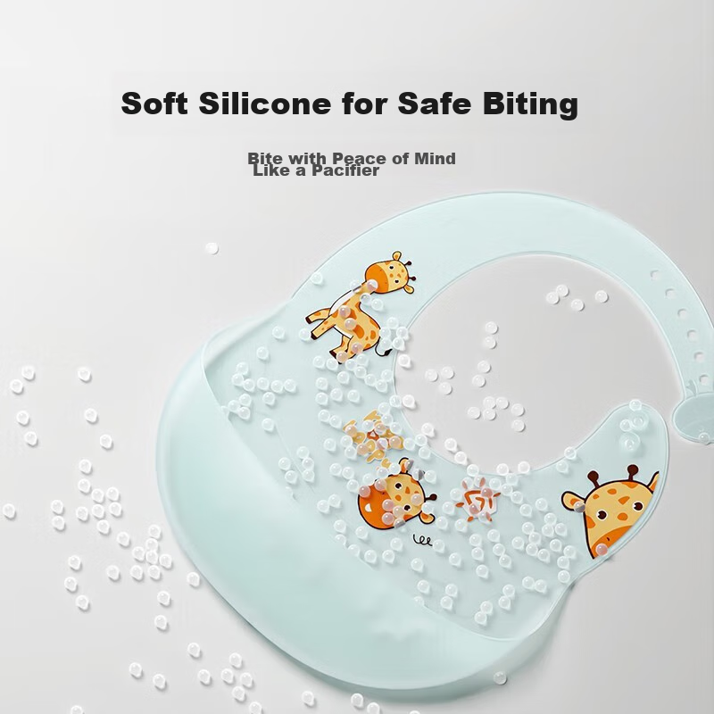 YEEHOO Baby Eating Bib, Infant Silicone Bib, Ultra-Soft Children's Feeding Bib,...