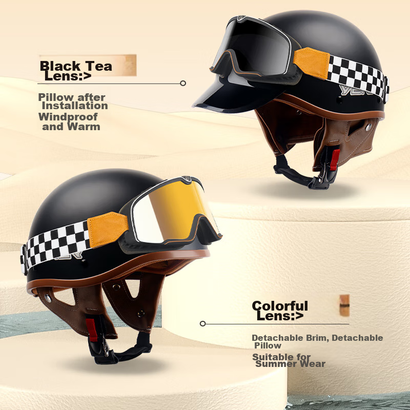 Yemao Helmet, 3C Certified, New National Standard A-Class, Retro And Stylish Hal...
