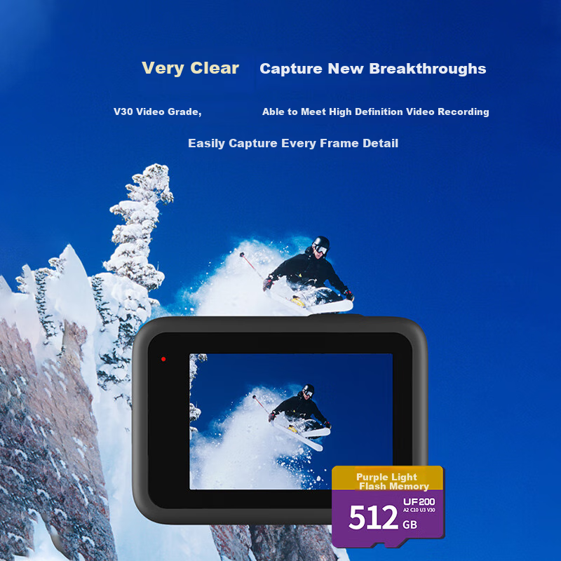 UNIS FLASH MEMORY 512GB Professional High Speed Storage Card TF (MicroSD) A2 U3...