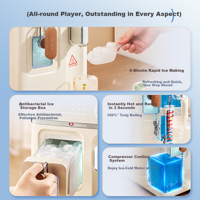 Zhuolang Household Water Dispenser Instant Hot and Cold Water Dispenser Ice Maki...