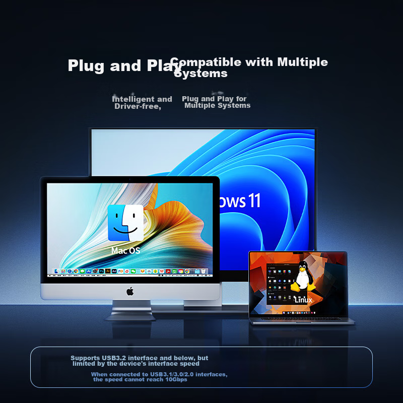 Lulian USB 3.2 Expansion Dock, 10Gbps High-Speed Multi-Interface Hub, 3.2 Gen2 S...