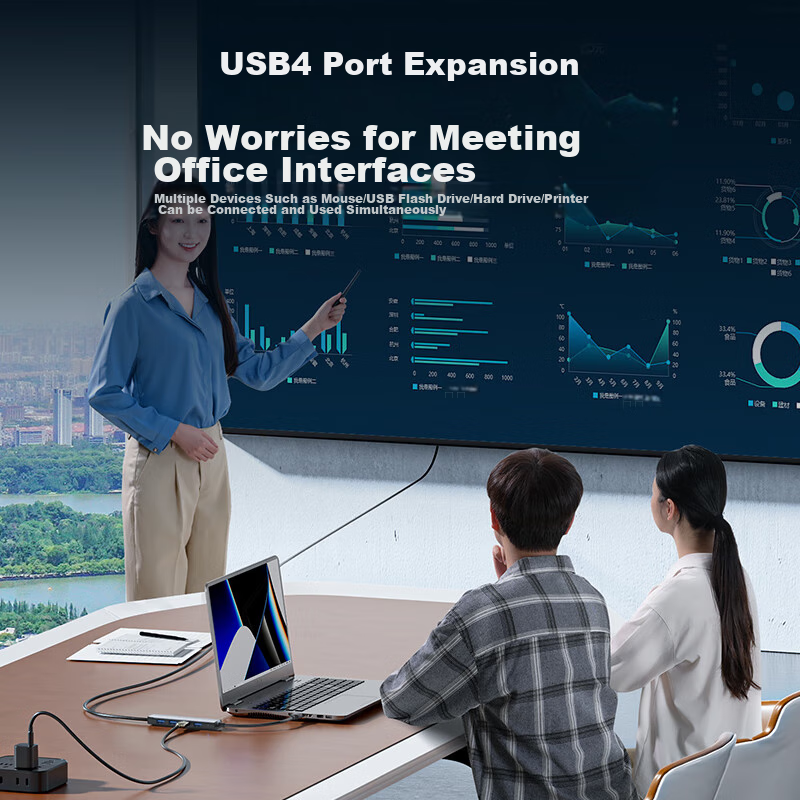 Lvjuneng USB3.0 Hub Expansion Dock, 4-Port High-Speed Hub, Laptop Multi-Port Ada...