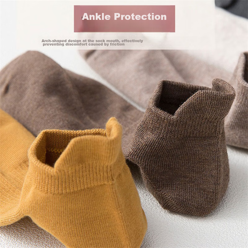 Mianshisan Men's Socks, Summer Thin Breathable Boat Socks, Solid Color Low-Cut A...