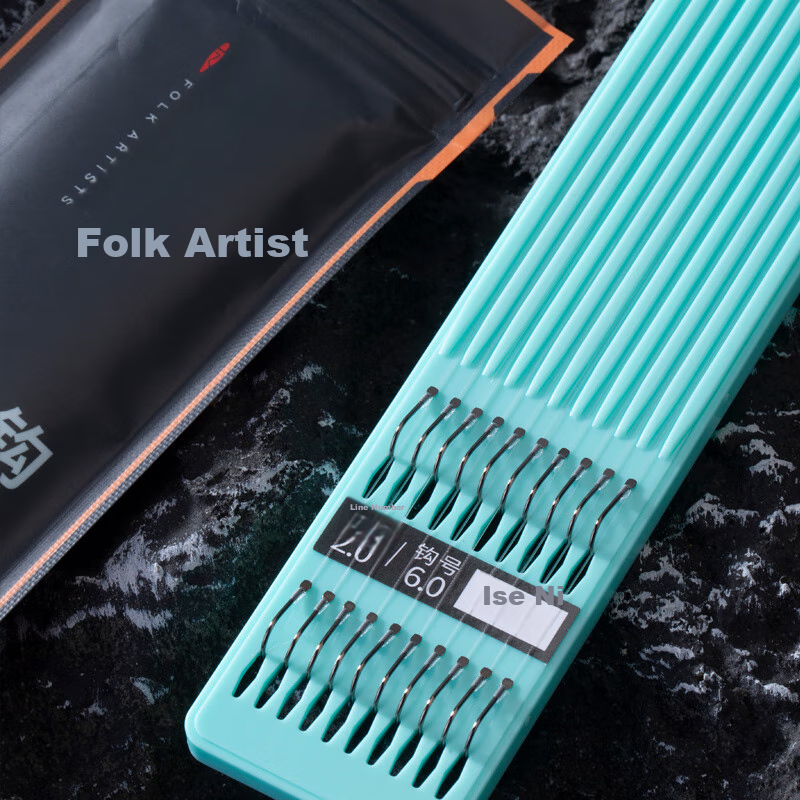 Folk artist Yiseni's pre-tied double hook fishing rig with anti-tangle barbs, re...