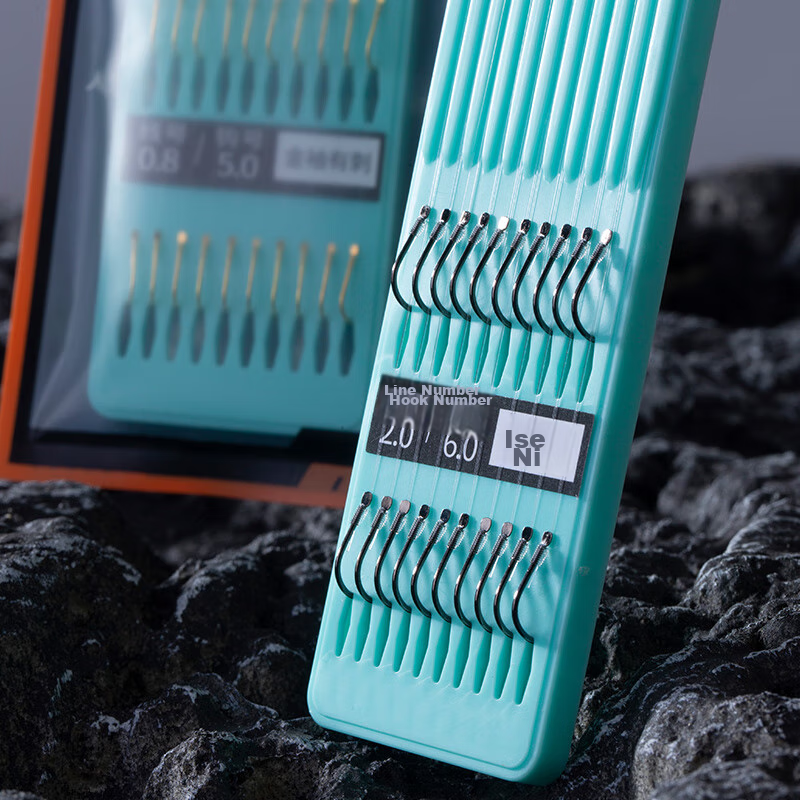 Folk artist Yiseni's pre-tied double hook fishing rig with anti-tangle barbs, re...