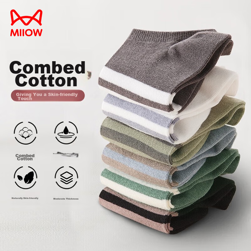 Maoren 6-Pair Pack Men's Socks, Summer Boat Socks, Low-Cut Shallow Invisible Soc...