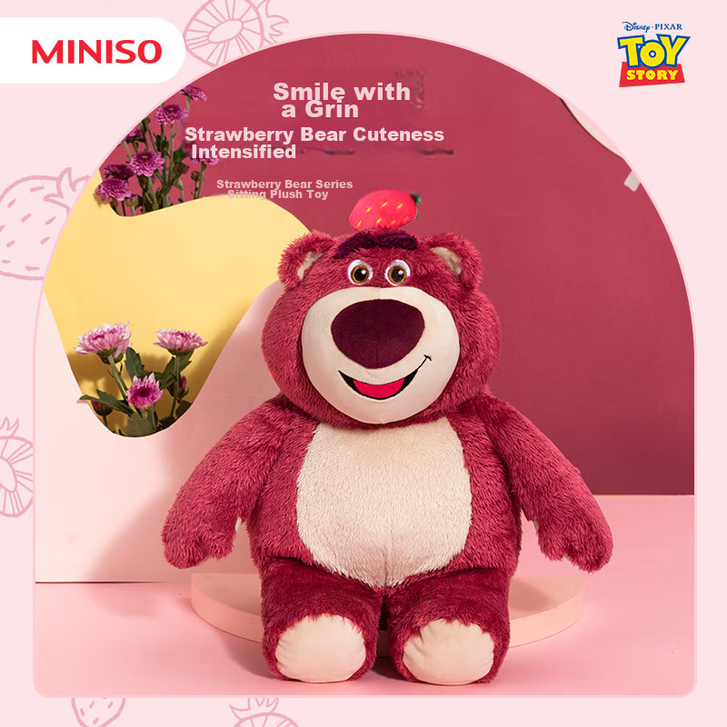 MINISO Official Strawberry Bear Disney Plush Toy Stuffed Animal Pillow Doll, Bir...