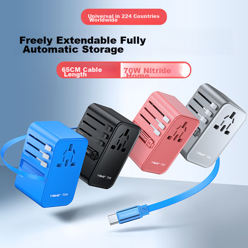 Momi Shi [70W Built-In Cable] Global Universal Adapter Travel Socket / Internati...