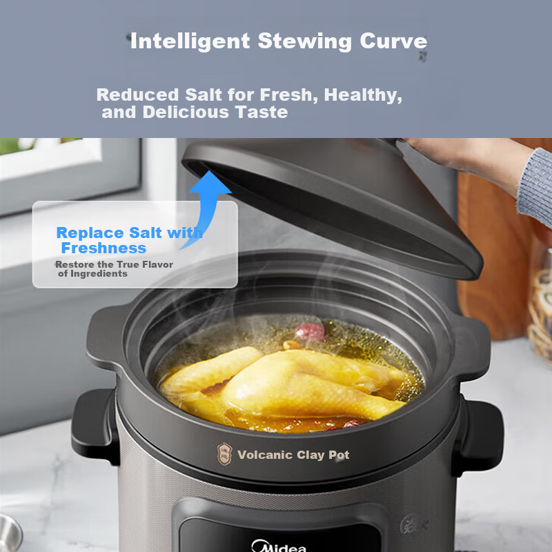 Midea 5.5L Electric Stew Pot Household Vertical Heating Soup Pot Large Capacity...