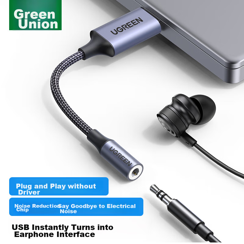 Lulian USB to 3.5mm External Sound Card, Headphone And Microphone Two-In Convert...