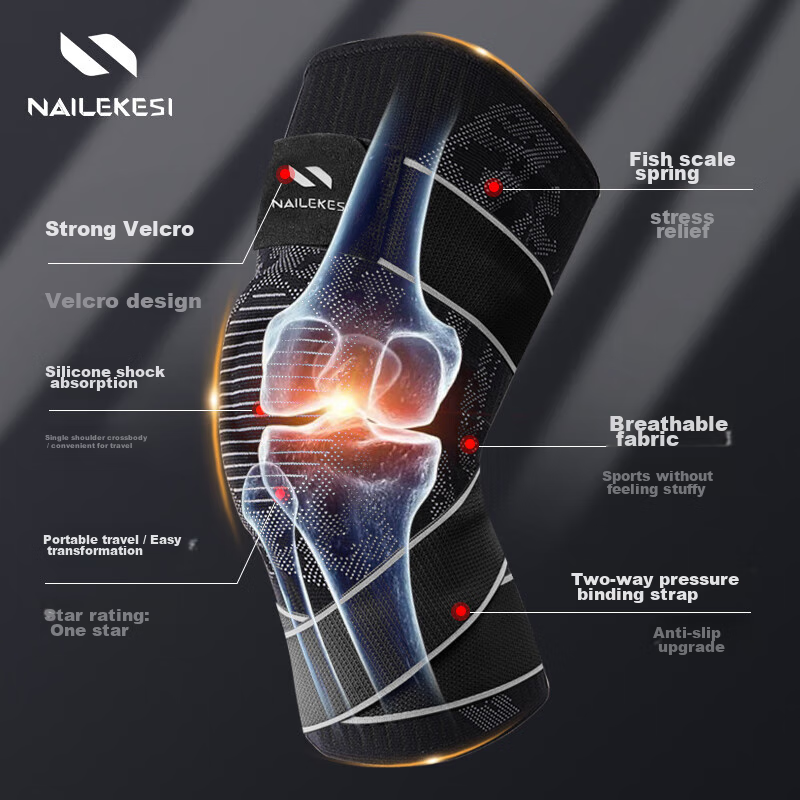 Nailekesi Knee Brace, Professional Sports Knee Joint Protector for Men, Meniscus...