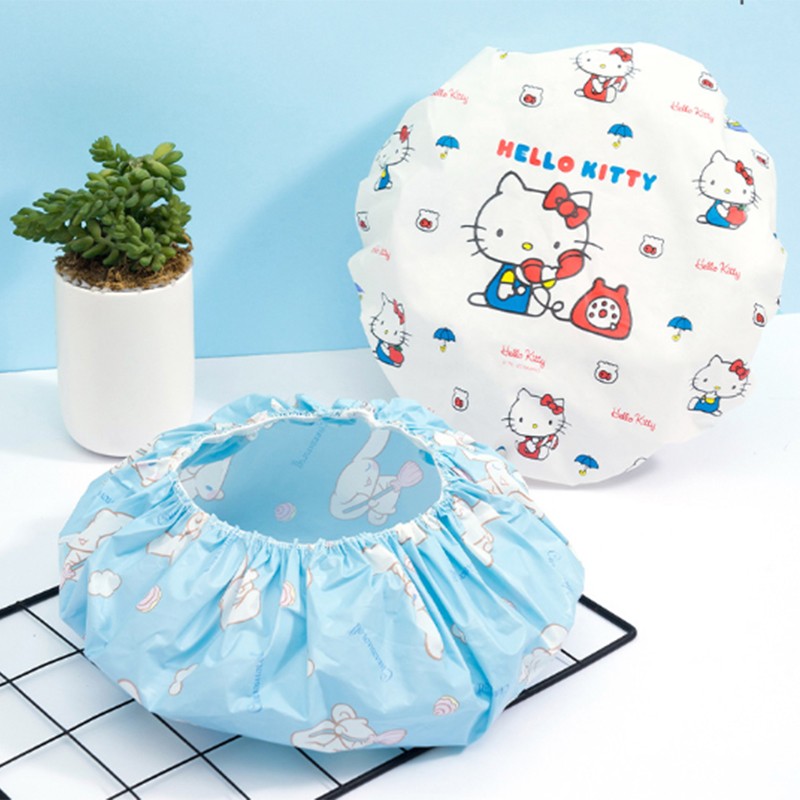 MINISO Sanrio Waterproof Cartoon Shower Cap, Waterproof Bathing Cap, Oil-Bathing...