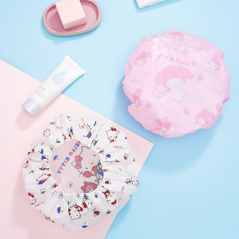 MINISO Sanrio Waterproof Cartoon Shower Cap, Waterproof Bathing Cap, Oil-Bathing...