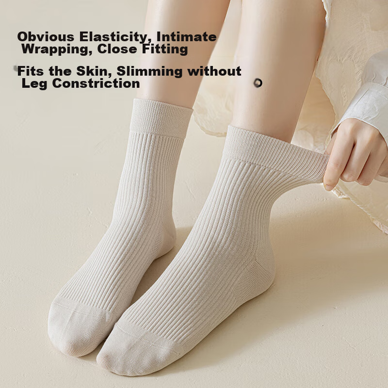 MiiOW Women's Socks, 2024 Spring And Autumn New Style, Pure Cotton Mid-Calf Sock...