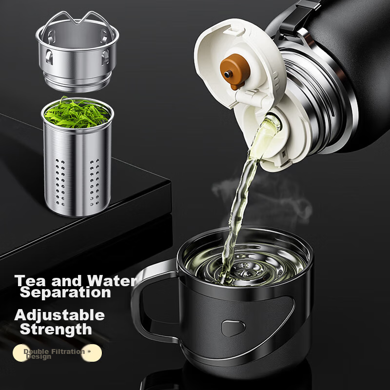 Miaoxiaoshu Insulated Mug for Men, Large Capacity, Tea Infuser, 316 Stainless St...