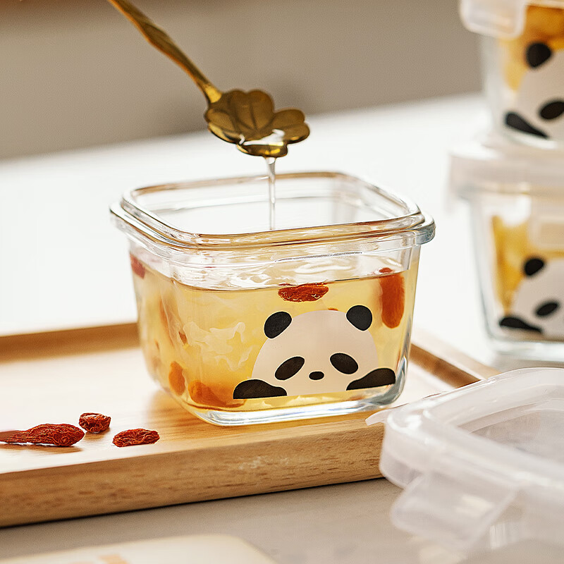 Modern Housewife Mototo Panda Sealed Jar Mini Glass Bottle Portable Food Grade F...