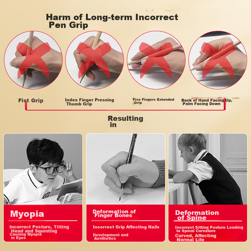 Maotaizi HB Perforated Pencil, Elementary School Student Handwriting Practice Pe...