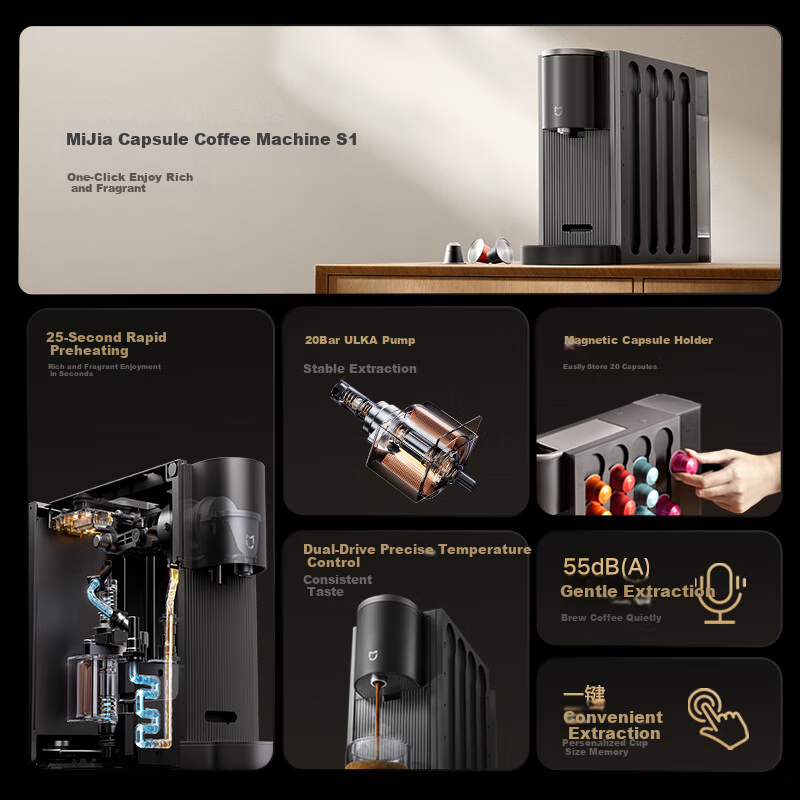 Mi Home [Government Subsidy] Xiaomi Capsule Coffee Machine One-Click Convenient...