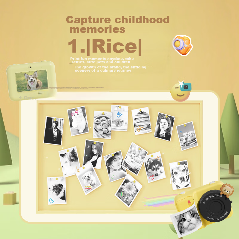 Mengduofu Children's Day Gift Instant Camera with Printable Photos, Colorful Toy...