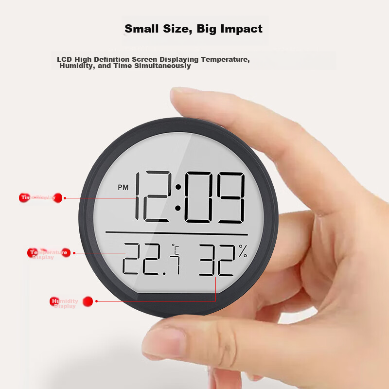 Compas Thermometer And Hygrometer, Indoor Alarm Clock, Temperature Gauge, Baby R...