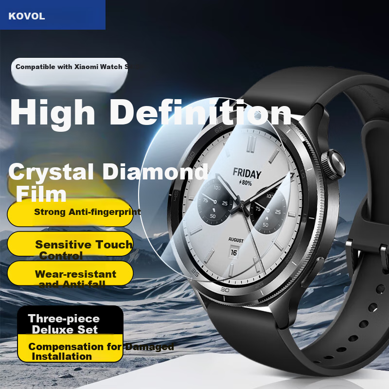 KOVOL [3-Pack] Tempered Glass Screen Protector for Xiaomi Watch S3/S4, HD Anti-S...