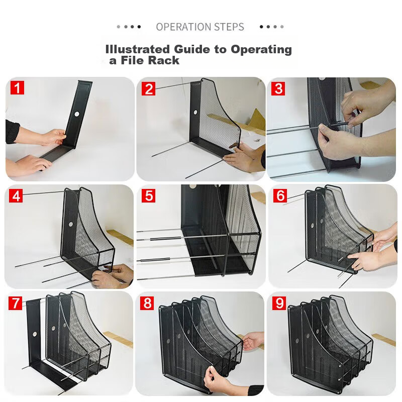 Kelongxinsheng Four-Tier Metal Desktop File Organizer, Office Desk Multi-Layer D...