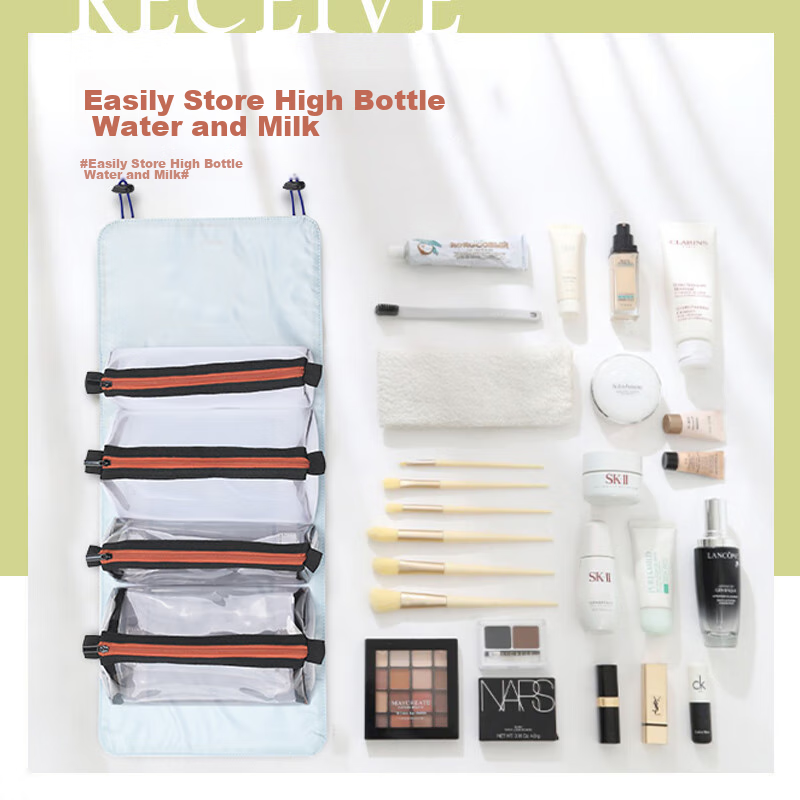 Lehuo Travel Cosmetic Bag Women's Portable Large Capacity Skincare Makeup Storag...