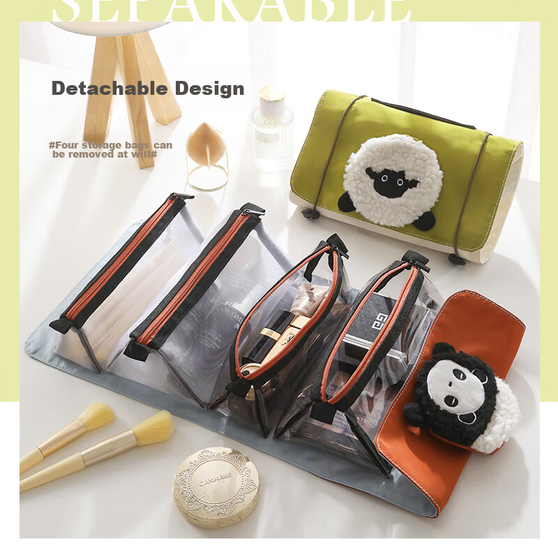 Lehuo Travel Cosmetic Bag Women's Portable Large Capacity Skincare Makeup Storag...