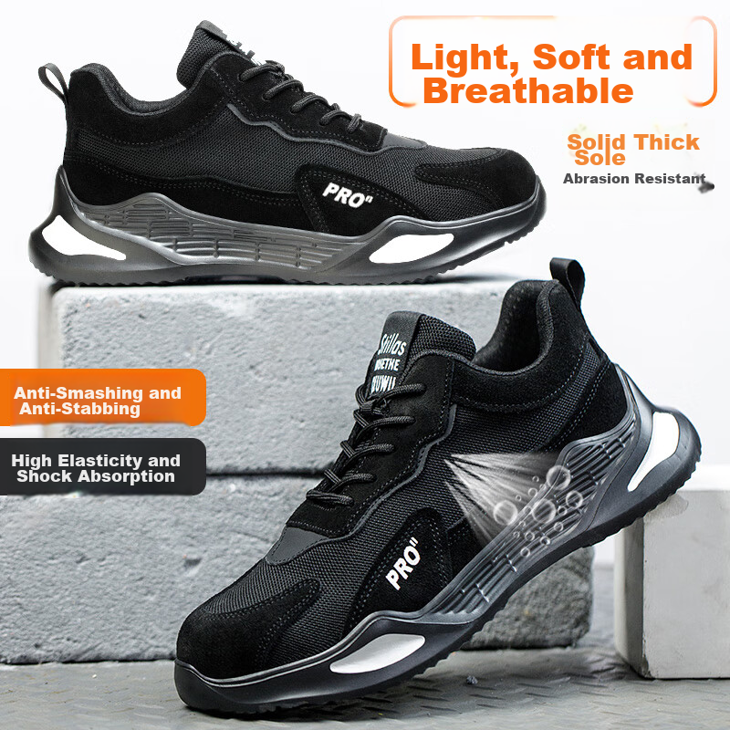 Laoguanjia Safety Shoes for Men, Ultra-Light Breathable Steel Toe Anti-Smashing...