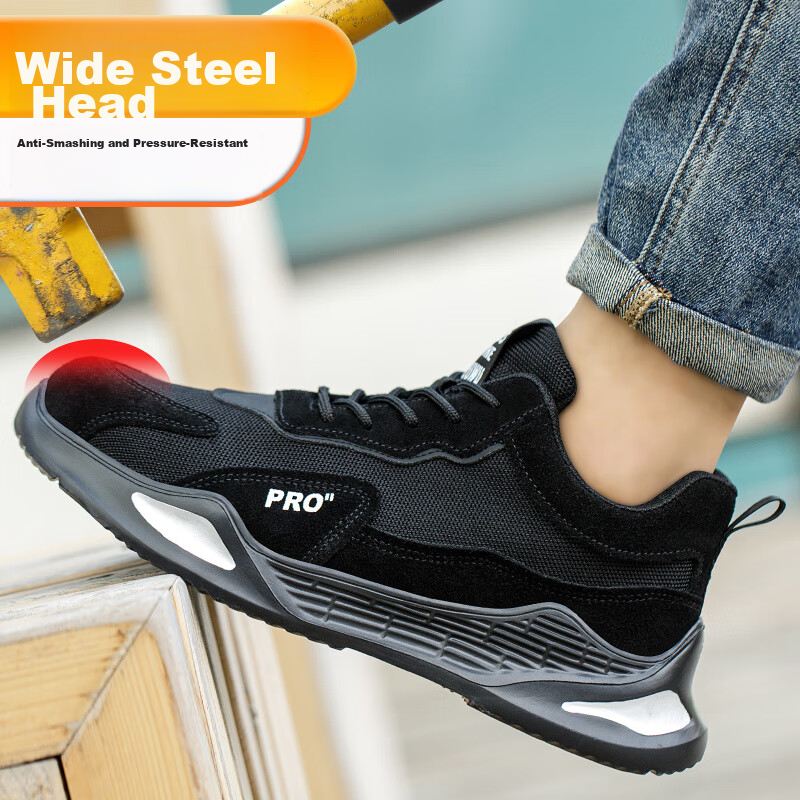 Laoguanjia Safety Shoes for Men, Ultra-Light Breathable Steel Toe Anti-Smashing...