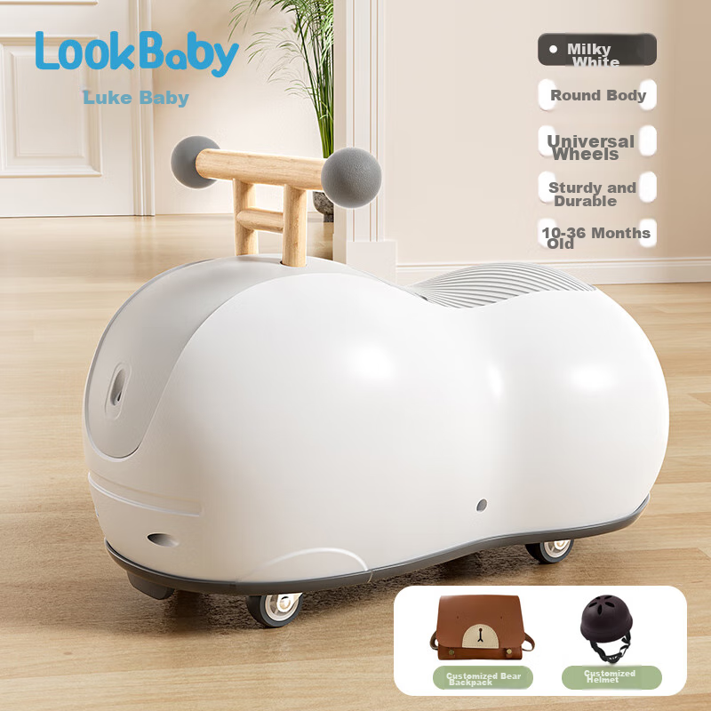 Lookbaby Peanut Twist Car for 1-3 Years Old, Anti-Rollover Rocking Car, Baby Sco...