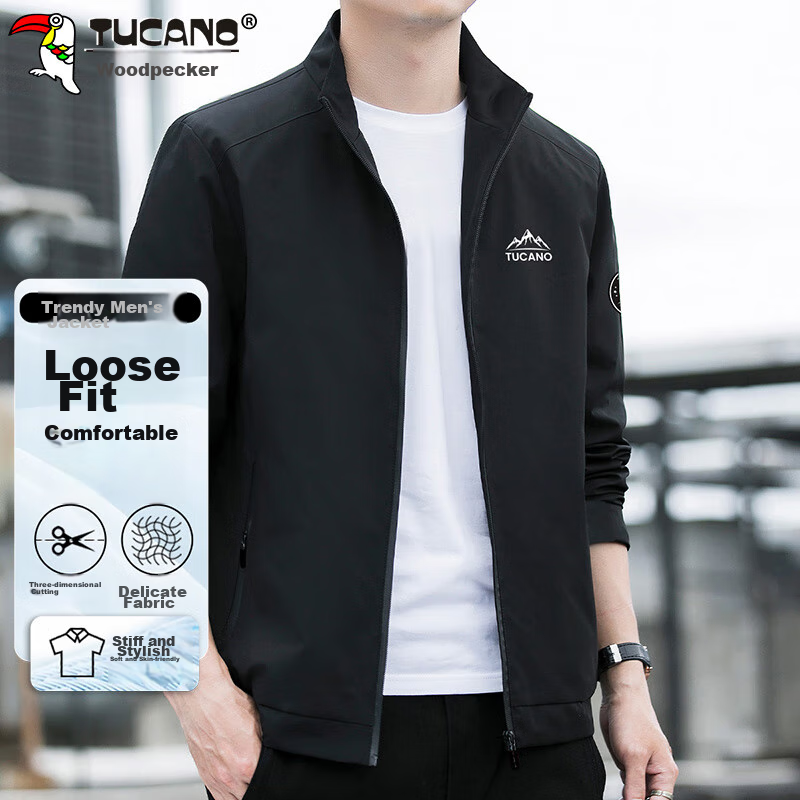 TUCANO Men's Jacket, Spring And Autumn Business Casual Jacket, Loose-Fitting Tre...