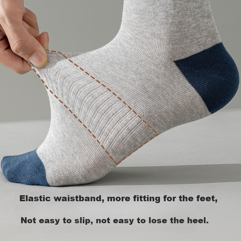LangSha Men's Socks 2024 Autumn New Thick Cotton Mid-tube 100% Antibacterial Odo...