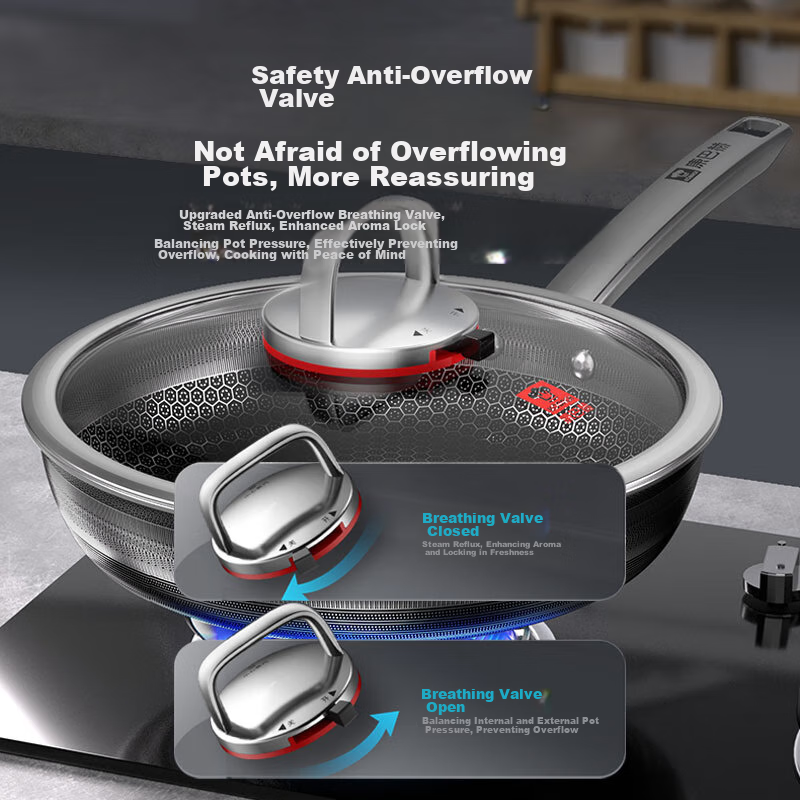 Kangbahe Sixth Generation Non-Stick Pan, Antibacterial Stainless Steel Flat Bott...