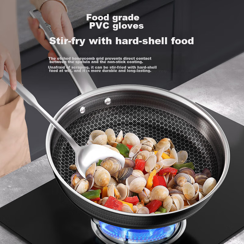 Kangbahe Sixth Generation Non-Stick Pan, Antibacterial Stainless Steel Flat Bott...