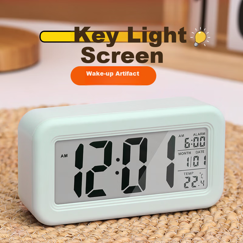 Compas Multifunctional Electronic Student Alarm Clock, Backlit Digital Clock, Ch...