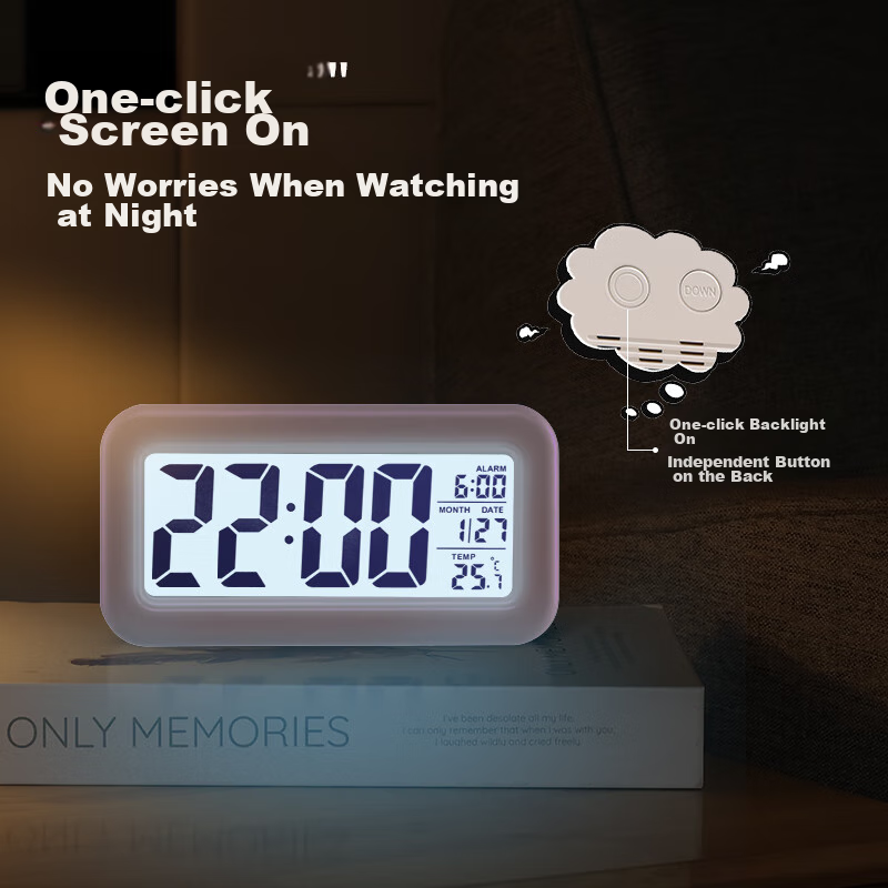 Compas Multifunctional Electronic Student Alarm Clock, Backlit Digital Clock, Ch...