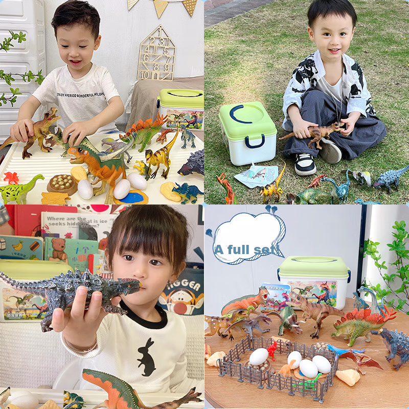 PALYFULHOME Dinosaur Toy Set for Boys Soft Rubber Children's Birthday New Year G...